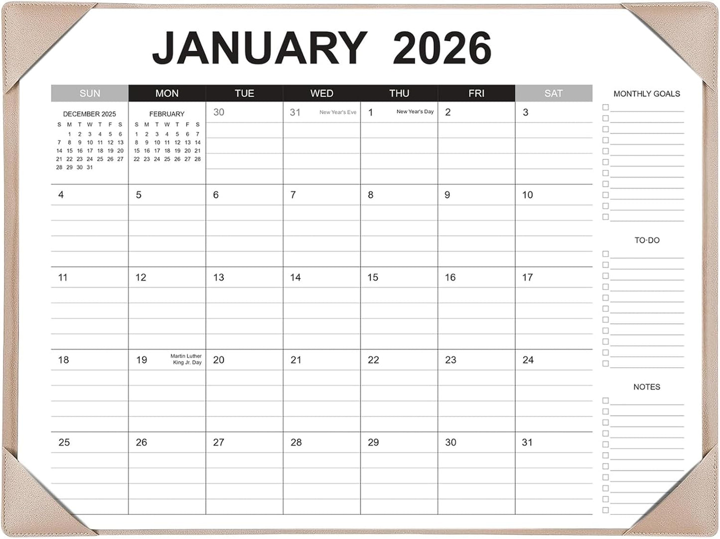 Desk Calendar 2026-2027 with Desk Mat – 22" x 17" Large Desk Pad Calendar Runs from January 2026 to June 2027, Office Supplies Desktop Monthly Calendar for Home & Office
