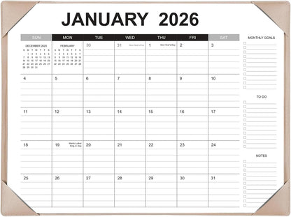 Desk Calendar 2026-2027 with Desk Mat – 22" x 17" Large Desk Pad Calendar Runs from January 2026 to June 2027, Office Supplies Desktop Monthly Calendar for Home & Office