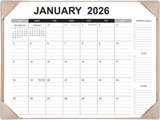 Desk Calendar 2026-2027 with Desk Mat – 22" x 17" Large Desk Pad Calendar Runs from January 2026 to June 2027, Office Supplies Desktop Monthly Calendar for Home & Office