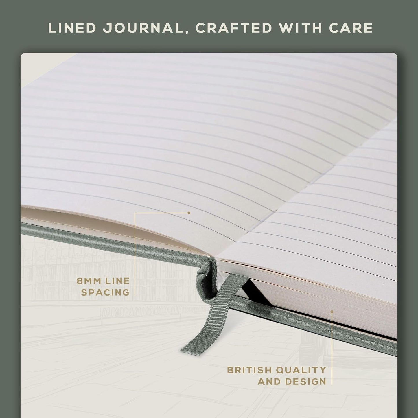 BEECHMORE BOOKS Large Lined Journal Notebook, 8.5" x 11.5" (A4) Hardcover Vegan Leather Executive Diary for Work, Thick 120gsm Paper, Lay-Flat Binding, Gift Box
