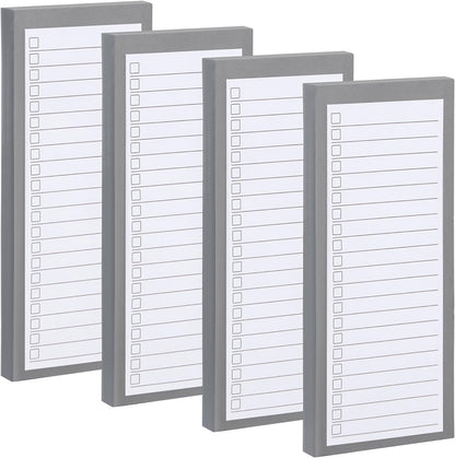 FLIPPED 4 Pack Magnetic Notepads for Refrigerator, Notepad Grocery List Large Magnet Pad for Fridge,Full Magnet Back Design Magnetic Memo Pads for Grocery List, Shopping List, to-Do List(200 Sheets)