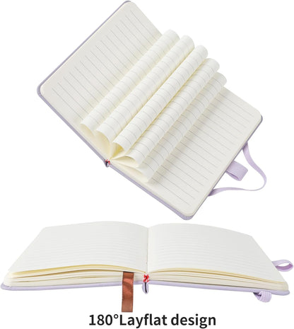 2Pack Pocket Notebook Small Notebook Journal Notebook 4 inches x 5.7 inches 200 Pages Leather Cover With Pen Holder Page Marker Ribbons(Black)