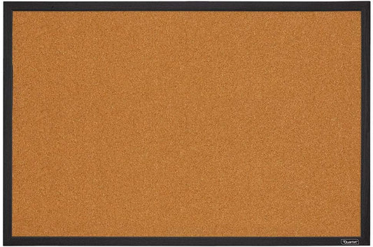 Quartet Cork Bulletin Board, Framed Corkboard, 2' x 3', Black Frame, Message Board, Vision Board (MWDB2436-BK)