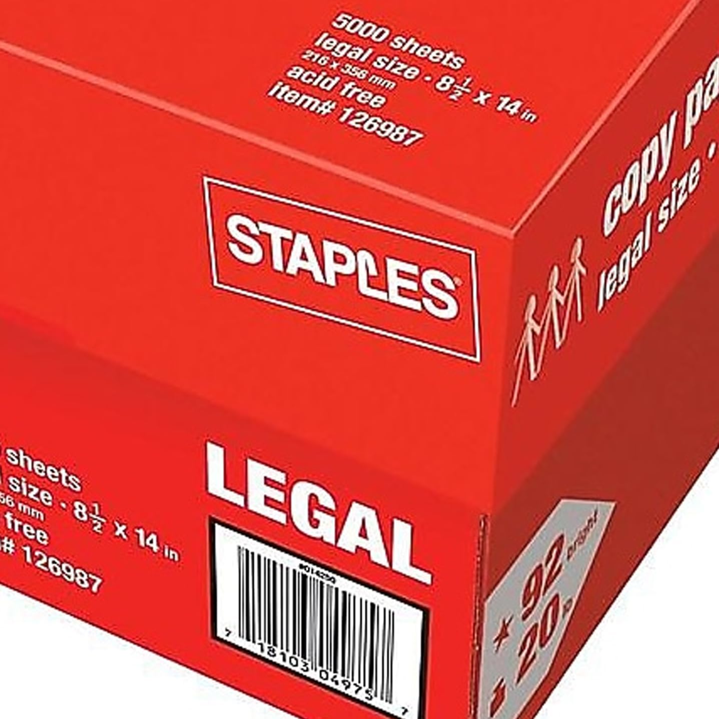 TRU RED 8.5x11 Copy Paper 20 lb. 92-Bright 5000 Sheets/Carton, For Office, School & Home