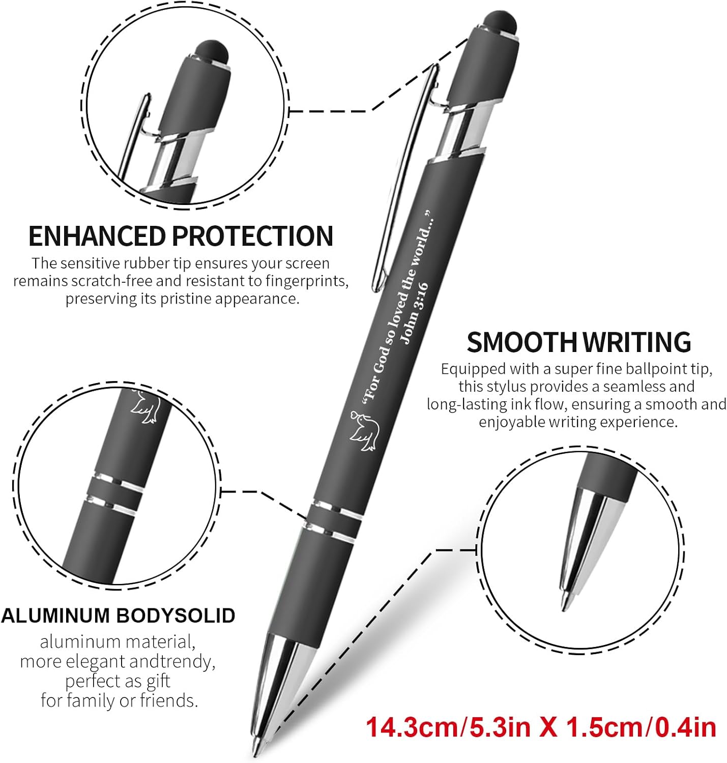 15 Pack Motivational Pen Set - Inspirational Quotes Retractable Ballpoint Pens for Office School Supplies, Encouragement Gifts for Women Men, Multicolor