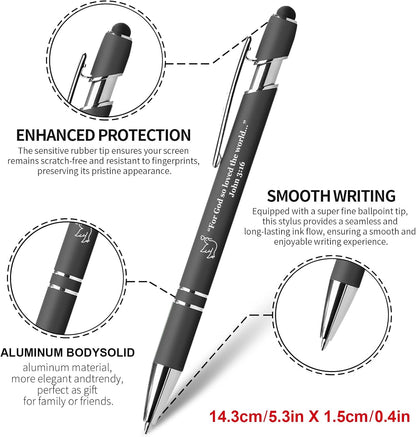 15 Pack Motivational Pen Set - Inspirational Quotes Retractable Ballpoint Pens for Office School Supplies, Encouragement Gifts for Women Men, Multicolor