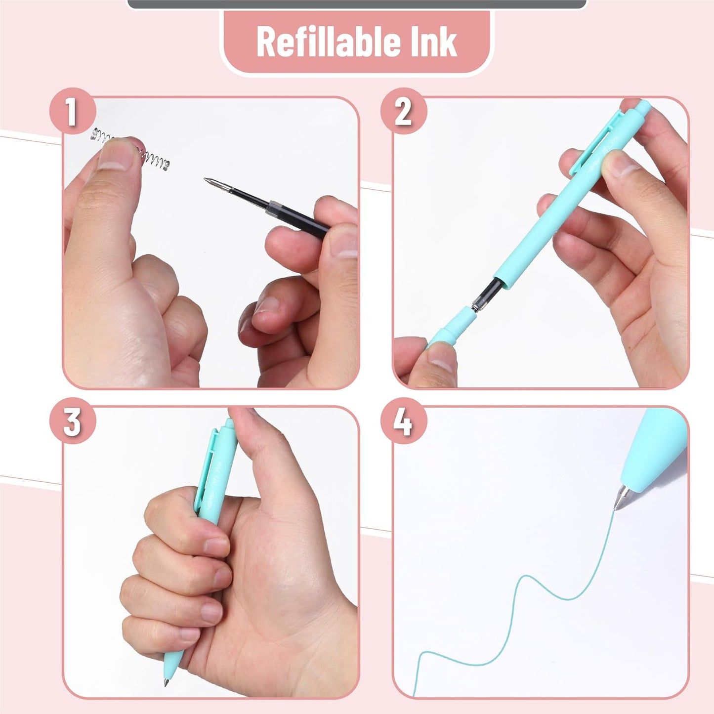Mr. Pen- Retractable Gel Pens, 12 Pack, Colorful Ink, Fine Point 0.7mm, Fast Dry, Smooth Writing, Cute Pens for Drawing, Writing Planner and School Supplies
