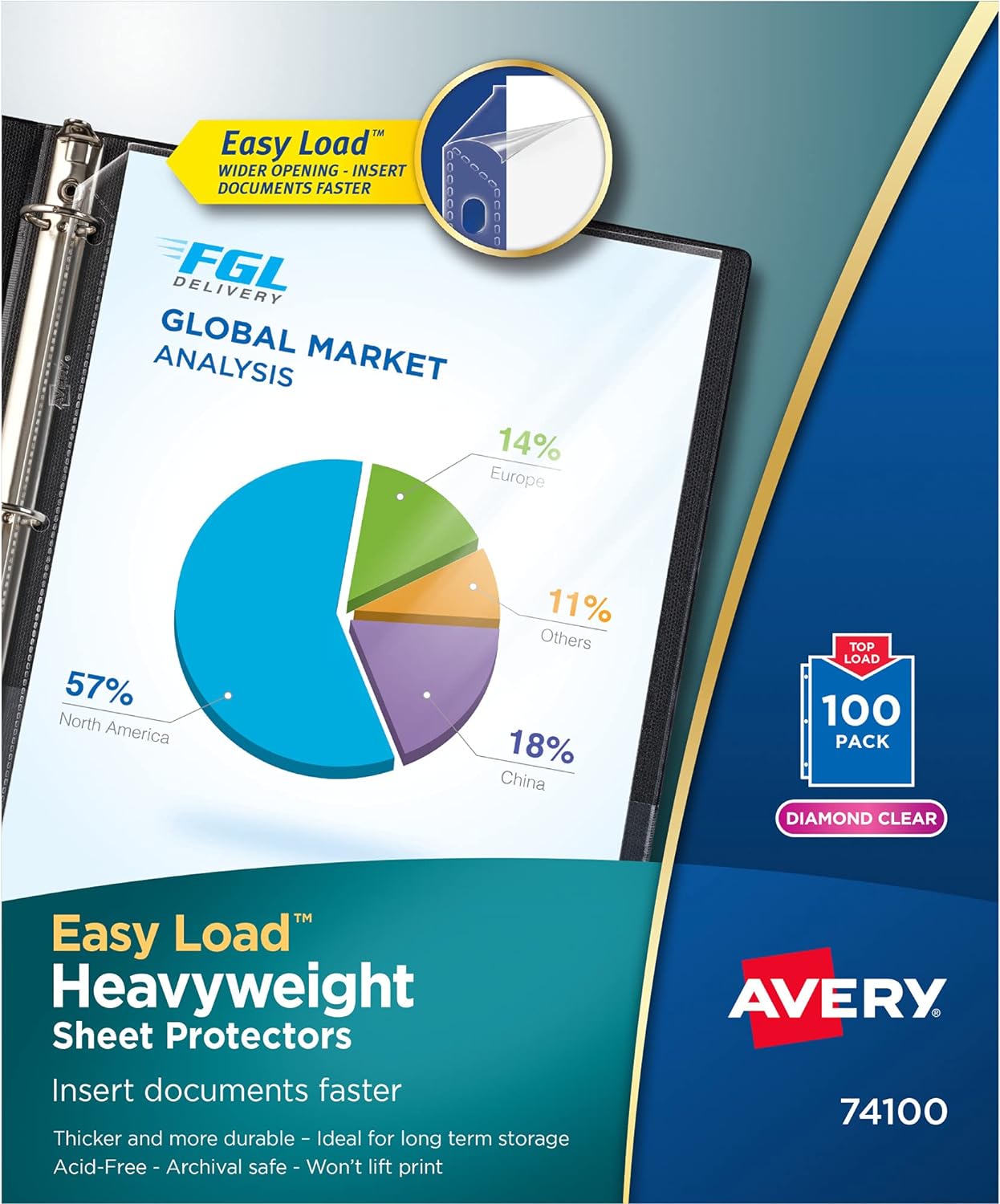 Avery Diamond Clear Heavyweight Sheet Protectors, Easy Load, 200 Document Protectors (74400)