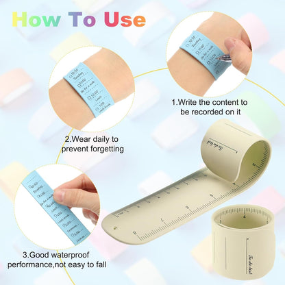 uxcell 2Pcs Writable Wrist Band, 9.45" x 1.18" Waterproof Slap Bracelet Reusable Writable Erasable to Do List Silicone Memo Wrist Bands for Planner Reminder (White)