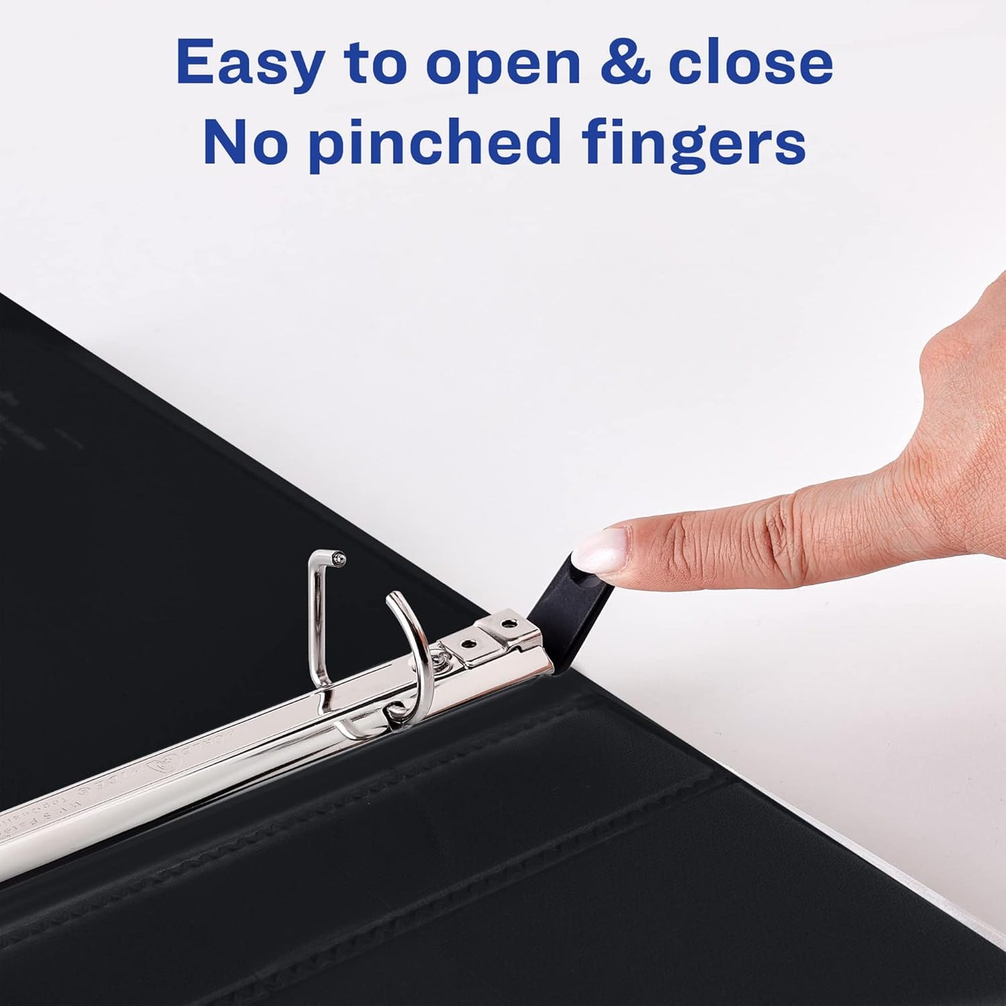 Avery Heavy-Duty View 3 Ring Binders, 1 Inch One Touch Slant Rings, DuraHinge, 1.4 Inch Wide Spine, Customizable Clear Cover and Spine, Black Binders (4-Pack of 79868)
