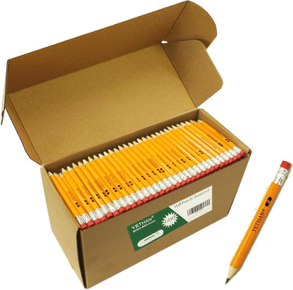 400Pcs Golf Pencils with Eraser Tops, Hexagon Wooden pencils, Pre Sharpened 2# HB Half Golf School Office 4" Mini 400 count/Box
