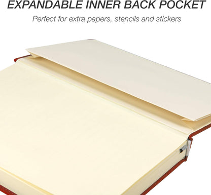 Samsill Large Hardcover Notebook, 240 Lined Notebook Pages, Black, 7.5 x 10 Inch