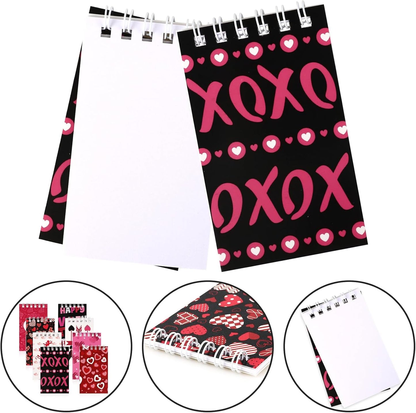 Hooqict 24 Pack Small Pocket Notebook Mini Notebooks Bulk Small Spiral Notepads with 8 Colors, Memo Note Pads for Kids, Work, Office, School, 3.9 x 2.4 Inches