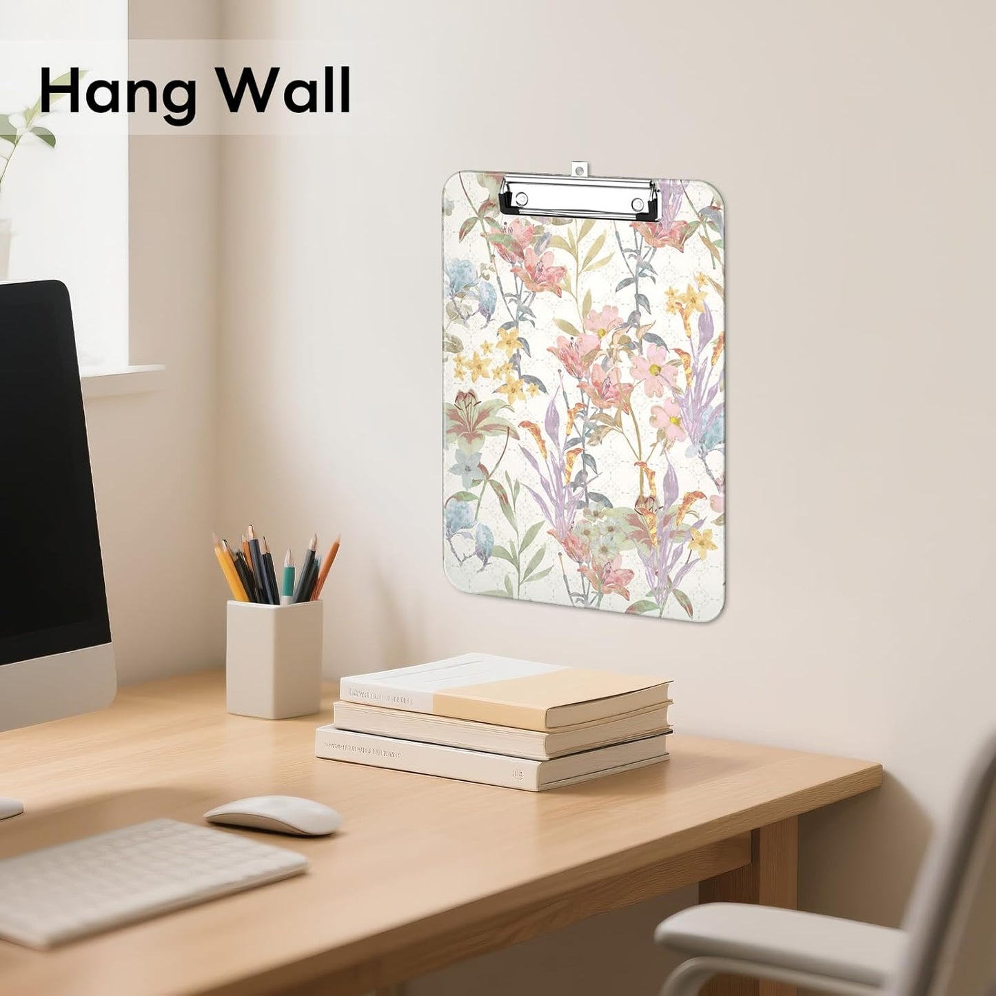 Plastic Cute Clipboard Low-Profile Metal Clip, A4 Letter Size 9 x 12.5 in, 8.5 x 11 Paper Clip Board for Teachers, Nurses, Classroom,Cute Black Cats