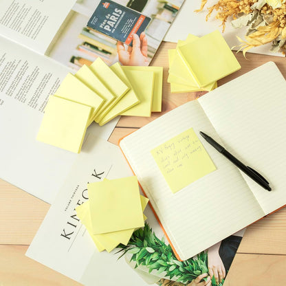 (24 Pads) Sticky Notes 3x3 in Yellow, Strong Adhesive, Clean Removal, Recyclable, Self-Stick Pads, Easy to Post for Home, Office, Notebook
