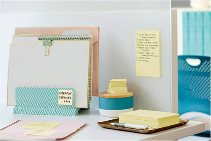 Post-it 100% Recycled Paper Super Sticky Notes, Lined, 4 in. x 6 in., 4 Pads, 45 Sheets per Pad, Wanderlust Pastels, School Supplies and Office Products