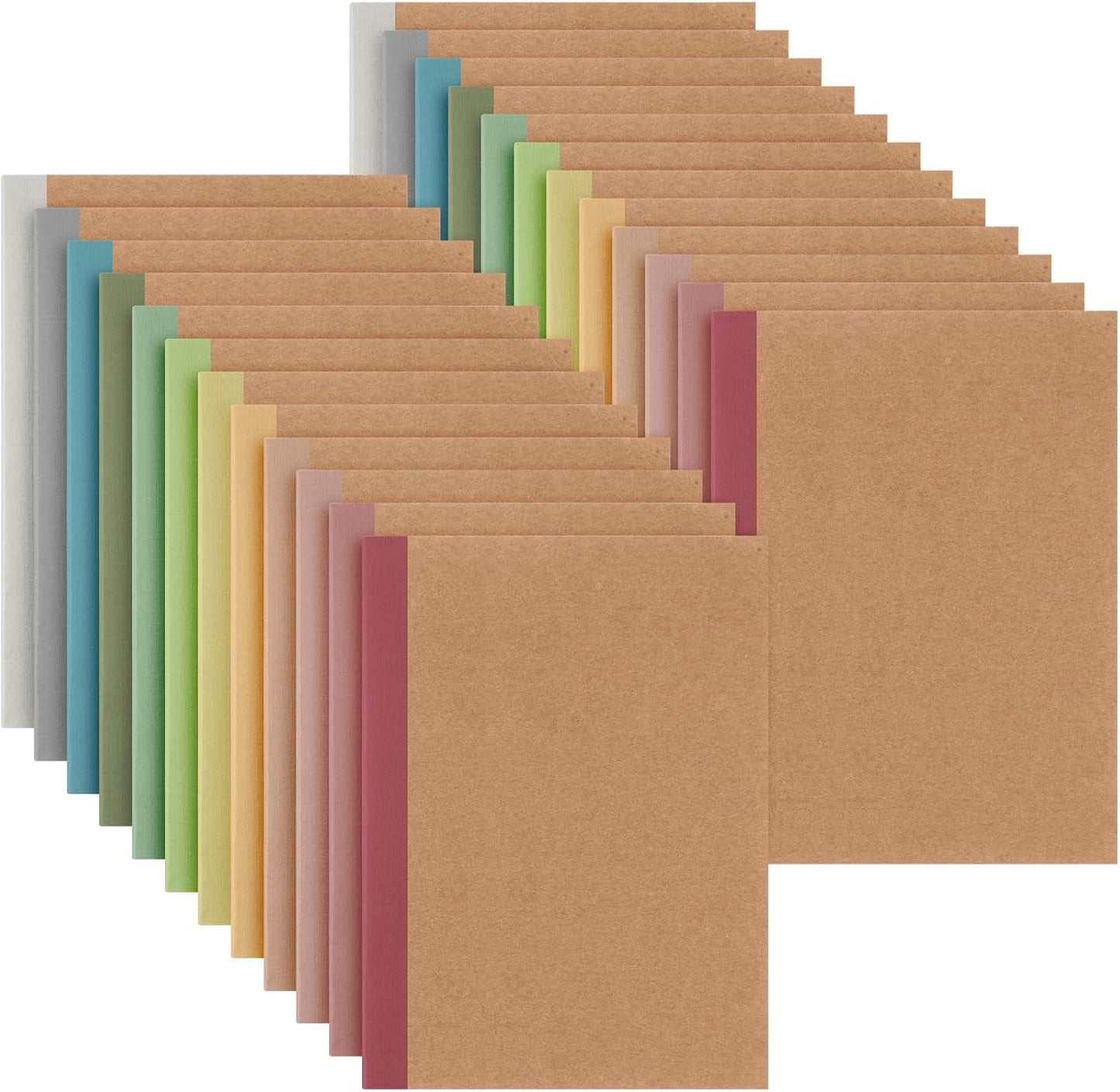 Harloon A5 Composition Notebook Journals 8 x 5.75 in College Ruled Kraft Notebooks with Rainbow Spines Small Lined Composition Book for Office Home(Bright Color,24 Pcs)
