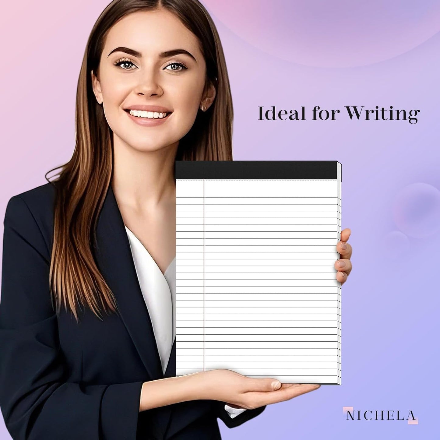 Nichela 5" x 8" Note Pads 6 Pack of Legal Pads Narrow Ruled Notepad with Perforated Notepads 30 Sheets Small Writing Pads 21lb Legal Pad Quality Paper Ideal for Home, Office, or School Use