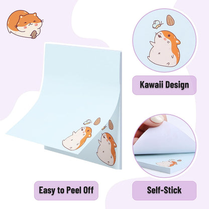 Mr. Pen- Aesthetic Sticky Notes, 3"x3", 8 Pads, 400 Sheets, 4 Designs, Cute Bear Sticky Notes, Self-Stick Note Pads Aesthetic, Perfect for Office, School, Home, Study & Organization