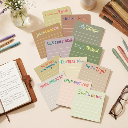 Yinder 48 Pcs Inspirational Sticky Notes Cute Motivational Sticky Notes Pad End of Year Employee Appreciation Gifts Bulk for Teacher Nurse Coworkers Office Supplies 3 x 3'' (Thank You,Dark Color)