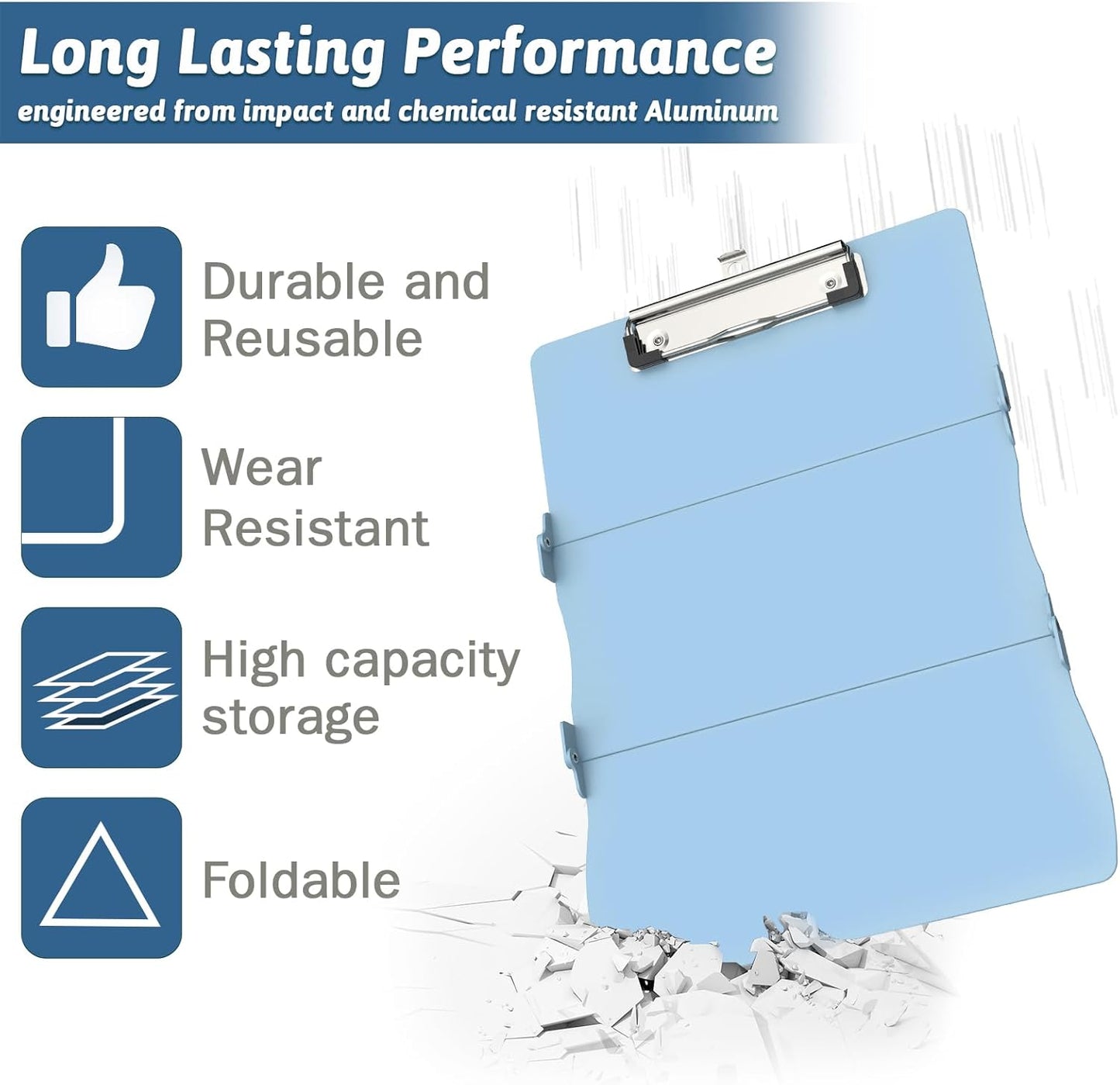 Nursing Clipboard Foldable Clipboard Medical: Edition Cheat Sheets Aluminum 3 Layers Foldable Clipboards Nursing Pocket Size Profile Clip Nurse Clipboards Notepad for Nurses Students and Doctors