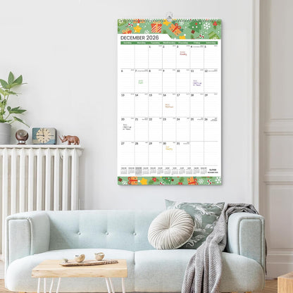 SUNEE 2026 Wall Calendar Large 22.75"x15.5", 21 Month Calendar (Ends December 2027), Vertical Extra Large, Seasons Color