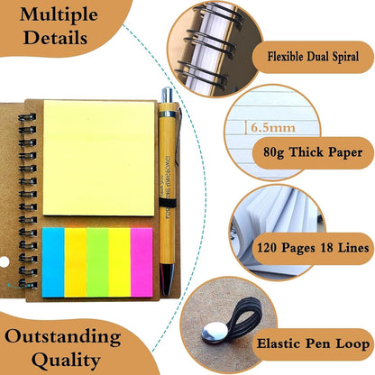 2026 Inspirational Spiral Notebook 10 Sets Portable Employee Appreciation Gifts Bulk Journals with Sticky Note Pen for Teachers Students Friends Colleagues Volunteer Nurse and Family Thank You Gifts