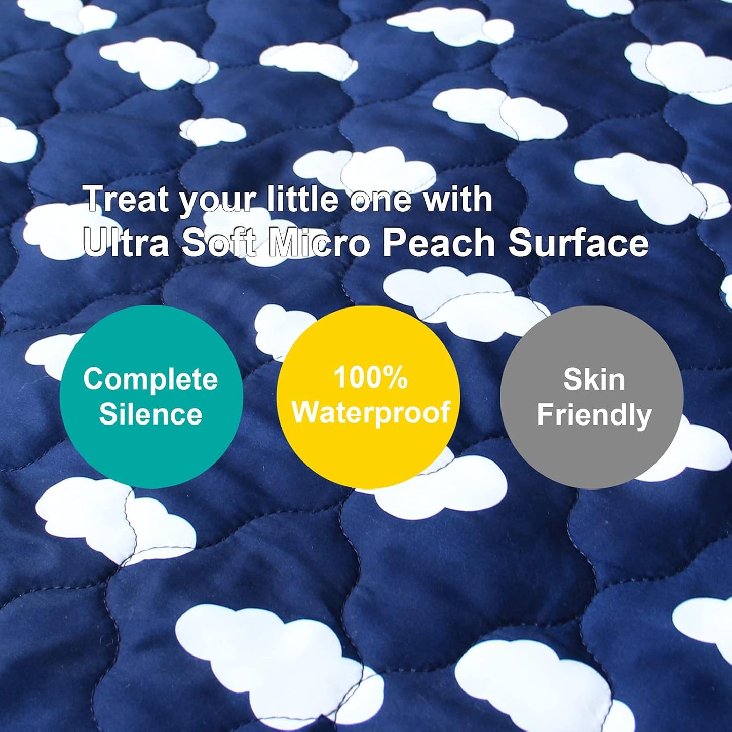 Crib Mattress Protector Sheets Fitted Waterproof Crib Mattress Pad Cover, Noiseless & Machine Wash 100% Absorbent Crib/Toddler Mattress Protector Sheet Quilted, White, 52" x 28"