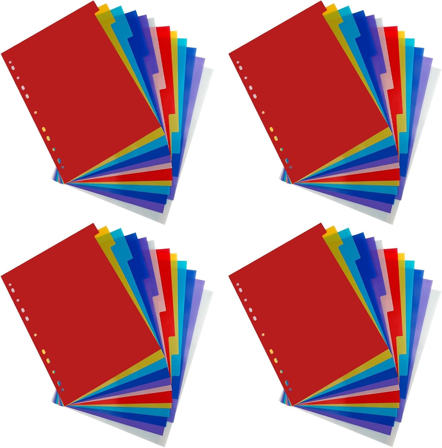 21 Tab A-Z Binder Dividers, 3 Ring Plastic Binder Dividers with Tabs Multicolor Alphabet Dividers for 2/3/4/11 Ring Binders, Letter Size (8.2×11.6 Inch)