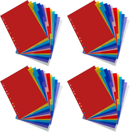 21 Tab A-Z Binder Dividers, 3 Ring Plastic Binder Dividers with Tabs Multicolor Alphabet Dividers for 2/3/4/11 Ring Binders, Letter Size (8.2×11.6 Inch)