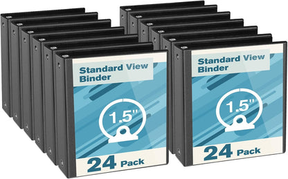 CIXILDTS 0.5-inch Round Ring Binder, Durable 1/2" 3 Ring Binder Fit Letter Size Paper, Presentation View Binders, White,12-Pack