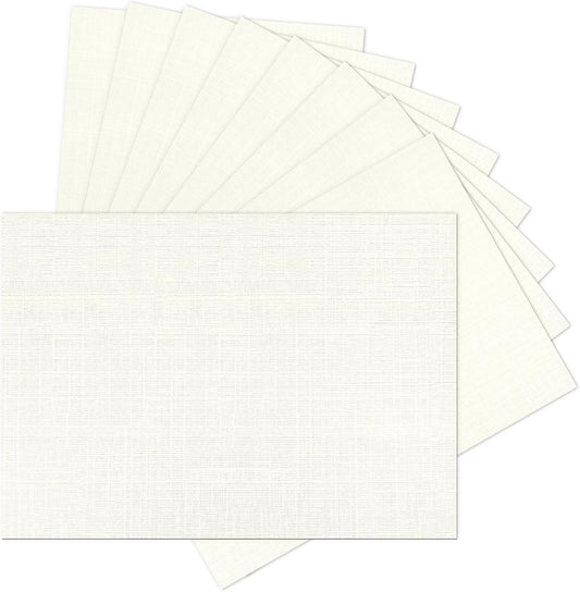 Linen Paper Textured Cardstock 8.5 x 11 White, Goefun 80 lb Wedding Invitation Cardstock Linen Paper for Printing Invitations, Arts & Crafts and Business Cards, 100 Pack