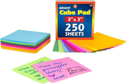 Hygloss Note Paper Cube - 3" Square Non-Sticky Memo Pad - 500 Sheets in White Color - Note Cubes - Perfect for Office & School Supplies - Not Sticky