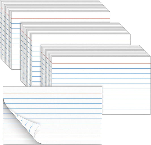 BIGNC Index Cards 3x5, 320 Pack Ruled Flash Cards, Note Cards 3x5 Lined, Flash Cards for Studying Note Taking and To Do List Double Side Lined, White
