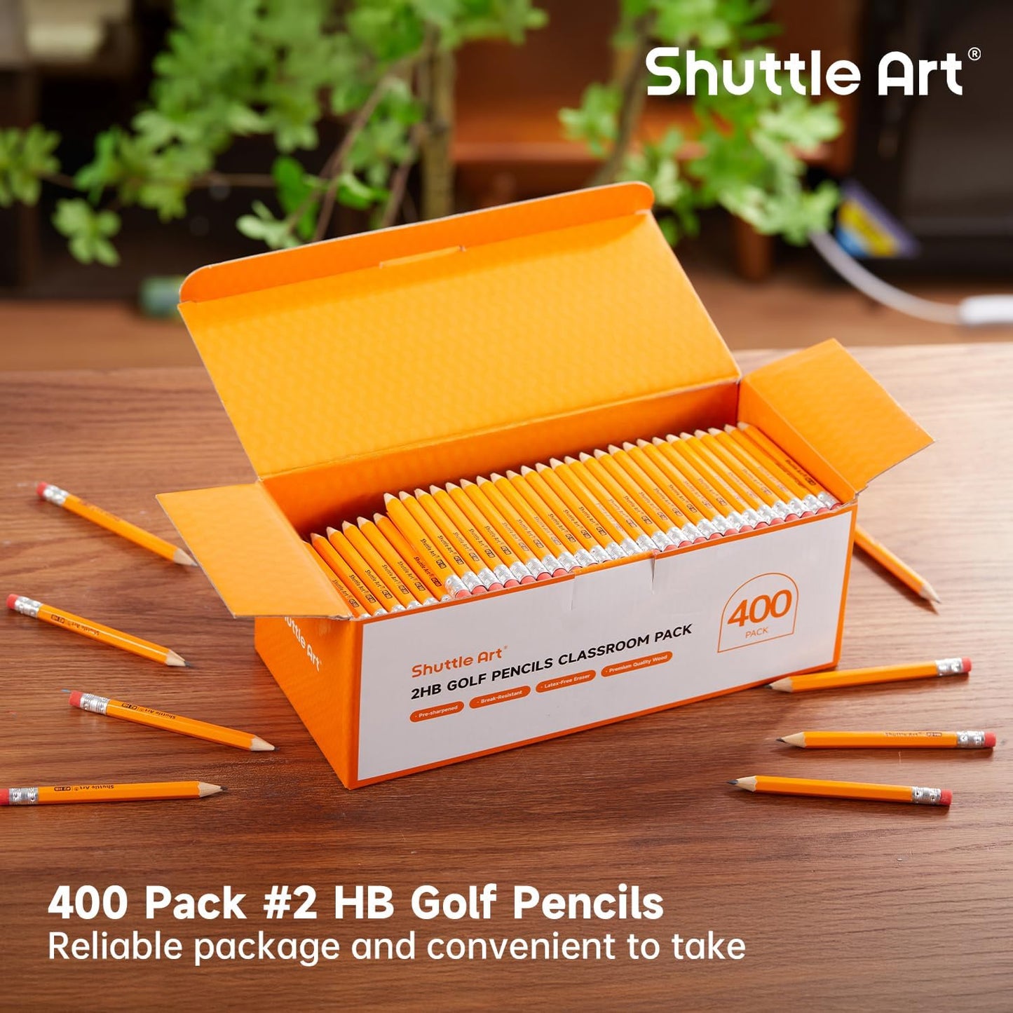 Shuttle Art 108 Pack Golf Pencils With Erasers, #2 HB Pencils Bulk, 3.5” Mini Pencil, Pre-Sharpened Small Pencil for Kids Teachers Classroom Games, Back to School Supplies