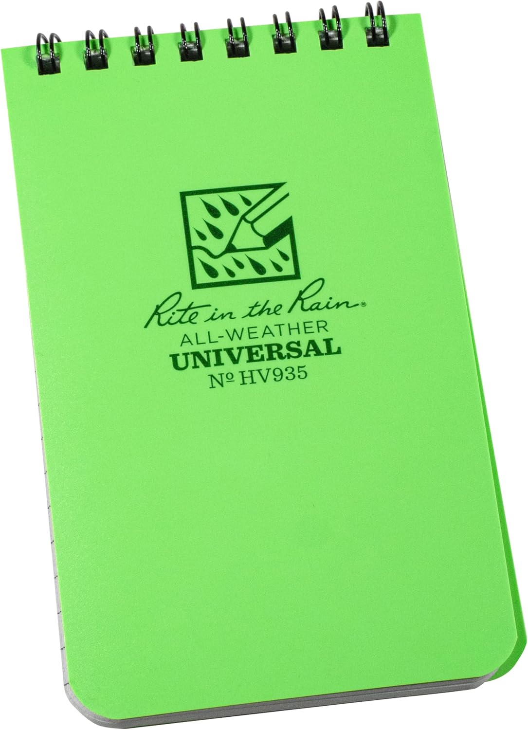 Rite in the Rain Weatherproof Top Spiral Notebook, 3" x 5", Black Cover, Universal Pattern, 3 Pack (No. 735-3X)