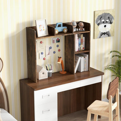 Tangkula Desktop Bookshelf, Countertop Storage Hutch with 5 Shelves for Computer Desk, Desk 3-Tier Display Rack, Multipurpose Wood Desktop Hutch Storage Organizer for Dorm Office Home