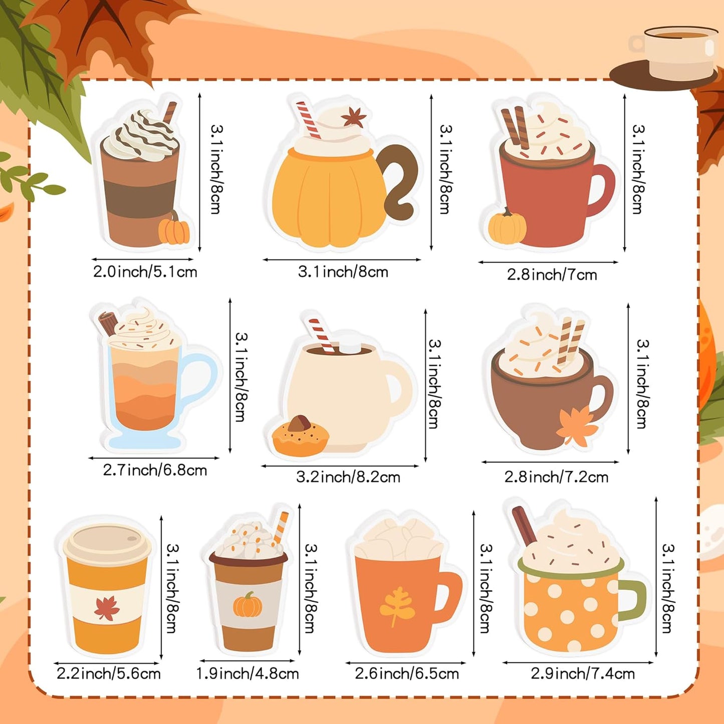 Xqumoi 30 Pack Teacher Sticky Notes - Funny Coffee Cup Self Sticky Notepads Writing Memo Pads for Teacher Appreciation Back to School Office Supplies Coffee Lover Gift Party Favors Goodies Bag Fillers