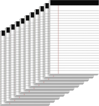 Nichela 5" x 8" Note Pads 12 Pack of Legal Pads 30 Sheets Notepad College Ruled Small Writing Pads Perforated Pages Paper Pads 80GSM Heavyweight Paper Note Pads for Home, Office, or School