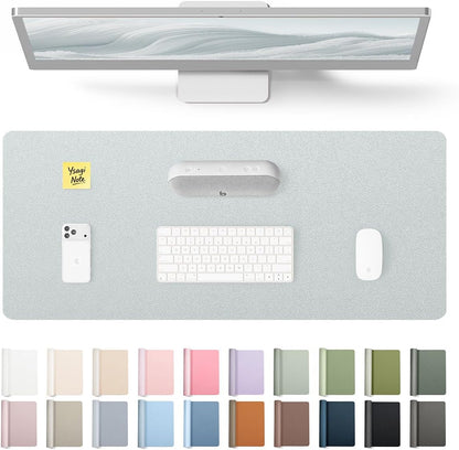 YSAGi Leather Desk Pad Protector, Large Mouse Pad, Non-Slip PU Leather Desk Blotter, Waterproof Writing Pad for Office and Home (31.5" x 15.8", Eggshell) - Colors A