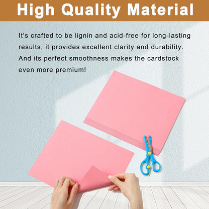 Silunkia 100 Sheets White Cardstock 5 Assorted Sizes Craft Paper, 200gsm/75lb White Card Stock Certificates Paper for DIY Cards Making, Business Cards, Wedding Invitations, School Crafting, Menus