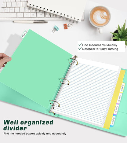 3 Ring Binder 1.5 inch，Cute Binder Organizer with 5 Tab Dividers Fits 175 Sheets of 8.5x11 Paper,Customizable Clear Cover with Inside Pockets,Aesthetic 1.5" Three Ring Binders for School Office,Purple