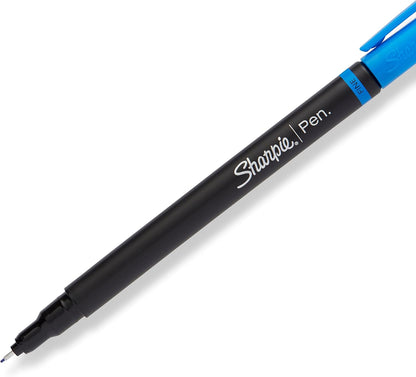 Sharpie Felt Tip Pens, Fine Point (0.4mm), Blue, 12 Count