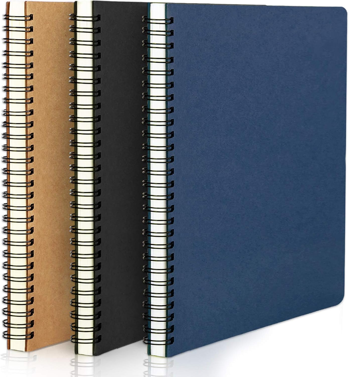 EUSOAR Spiral Lined Notebook, A5 3packs 5.5"X8.3" 120 Pages Lined Travel Notebooks Journal, Memo Notepad Sketchbook, Students College Office Business Diary Ruled Spiral Book Journal-3Colors Covers
