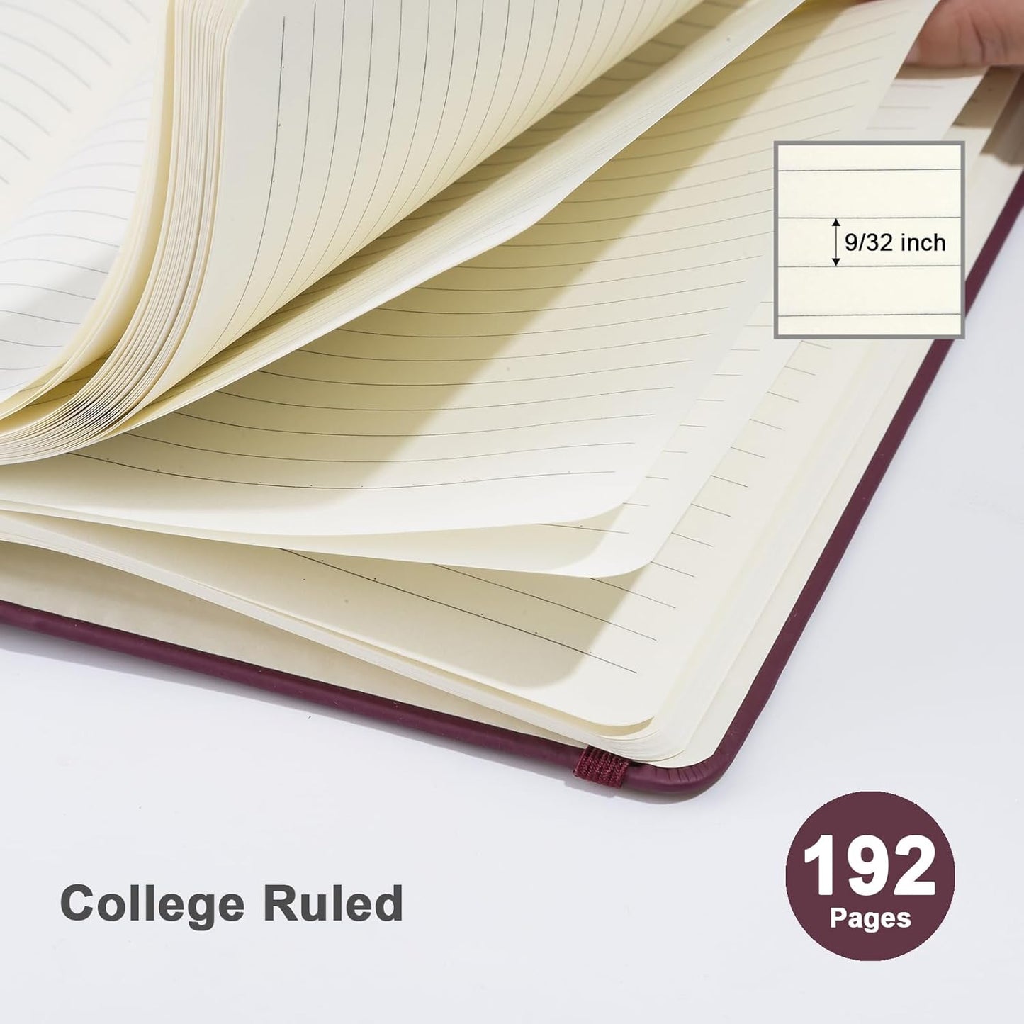 ViVin Lined Journal Notebooks for Work, 192 Pages, Medium 5.5 x 8.3 inch, College Ruled, A5 Hardcover Journaling Notebooks for Writing, 8 Pack Bulk,Black