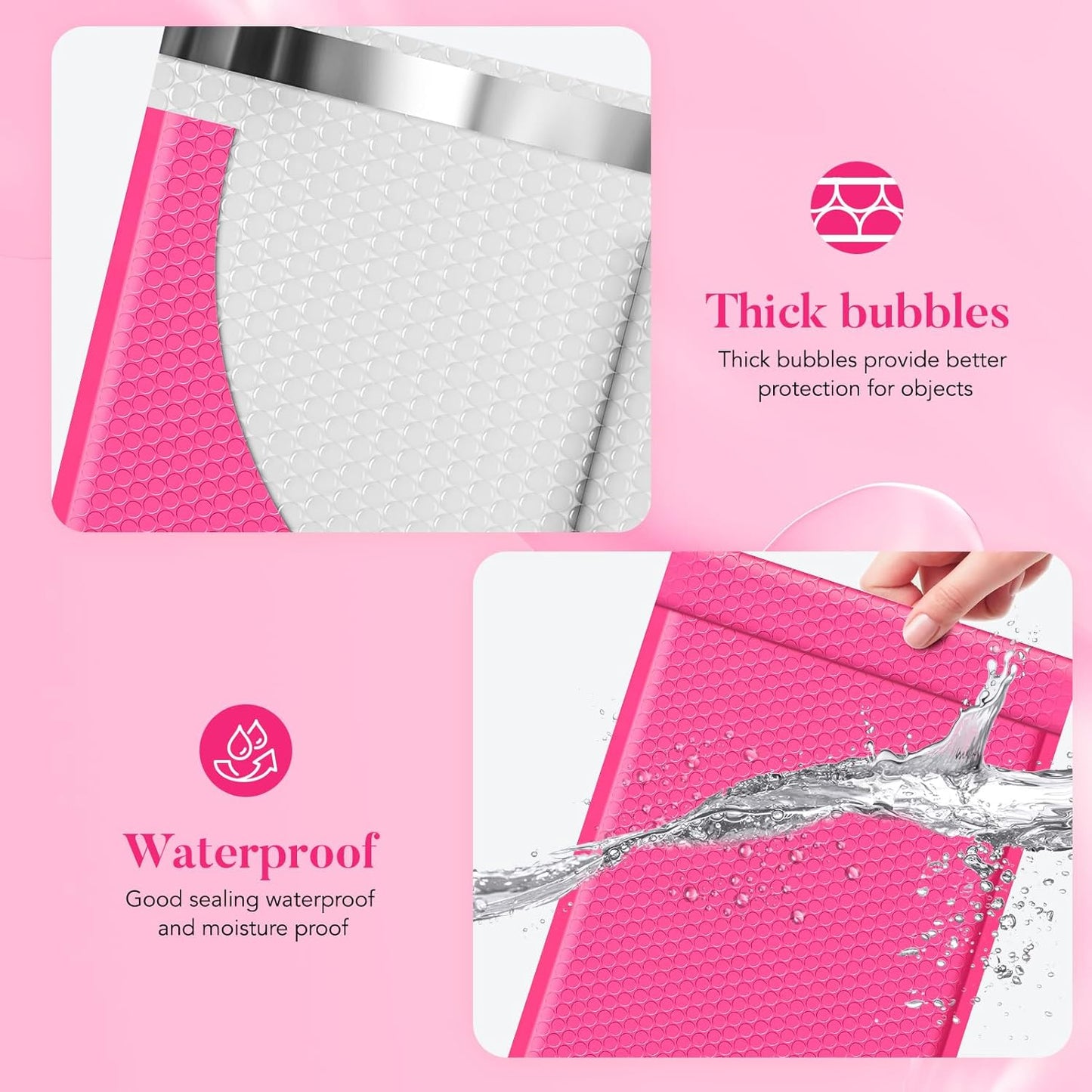 Fuxury Bubble Mailers 10.5x16 Inch 40 Pack Self Seal Padded Envelopes Waterproof Mailing Envelopes Bubble Padded Cushioning Padded Mailers Bubble Bags for Packaging Small Business Large #5 Black