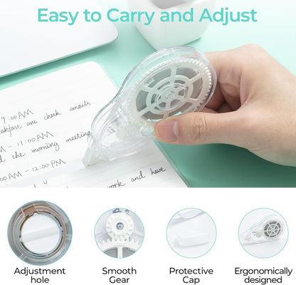 M&G White Correction Tape, Easy to use applicator for Instant Corrections, 39.37 Ft/Pack,for Office (6 Pack, 12M/472"x 0.2")