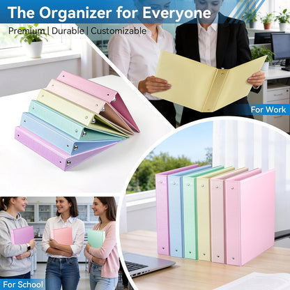 SUIN 1.5-Inch 3-Ring Binders with 2 Interior Pockets, Premium Clear View Presentation Binder Holds 325 Sheets Letter Size, Office School Home,6 Pack