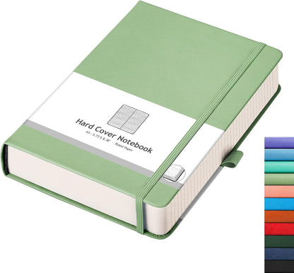 AHGXG 8.5''×11'' Notebook College Ruled - Large A4 Notebook Lined Journal - 320 Pages Thick Journal for Writing, 100gsm Thick Paper, Leather Softcover, for Work School - Black