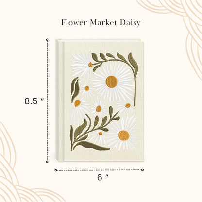 Lady Jayne Embroidered Canvas Hardcover Journal with 192 Lined Pages, 6” x 8.5” – Flower Market Poppy (83289)